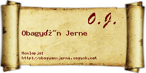 Obagyán Jerne névjegykártya